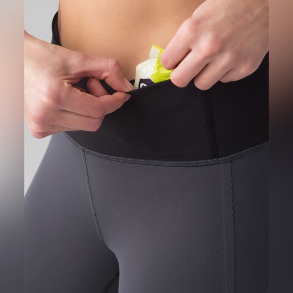 Lululemon Athletica Blue Tied/Black Gray Smooth Stride Tight Leggings size 6 - Picture 3 of 16